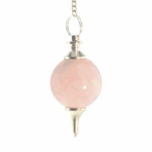 Ball and Point Rose Quartz Pendulum