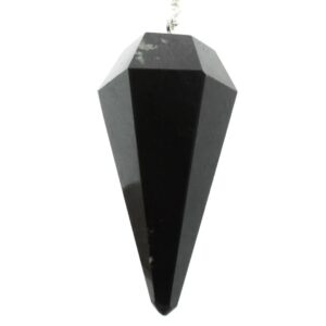 Black Obsidian Faceted Pendulum